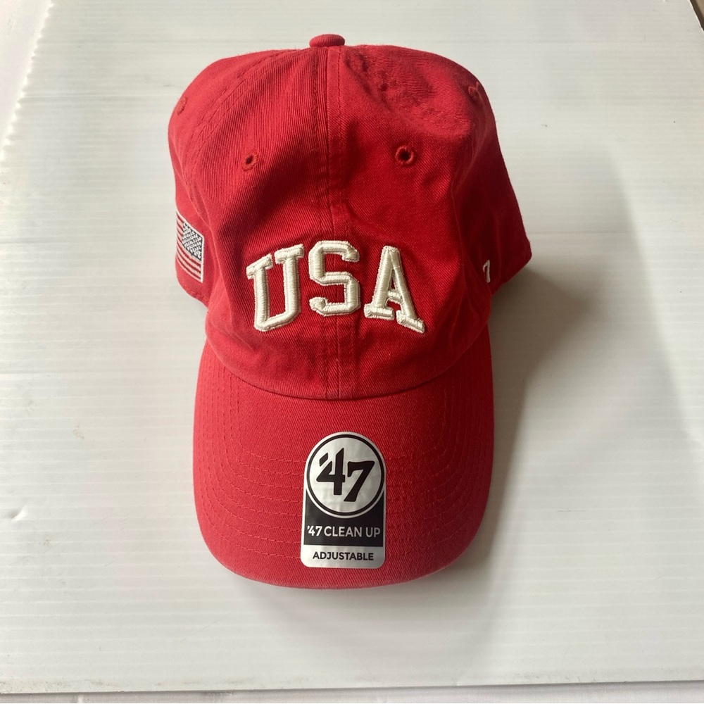 47 Brand USA American Flag Red Adjustable Cap Mens WMNS Sports Lifestyle